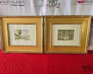 2130  2 Signed A. Bohm Framed Prints