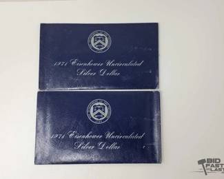 1409  2 1971 Eisenhower Uncirculated Silver Dollar