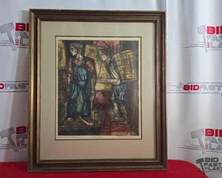 2176  Bread Carriers Signed Irving Amen Framed Print