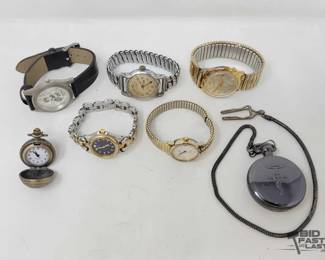 1113  6 Watches  2 Pocket Watches