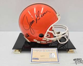 1802  Cleveland Browns Jim Brown Signed Riddell