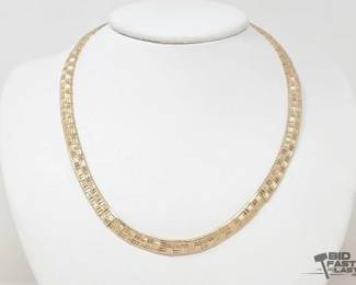 748  14k Yellow Gold Etched Chain, 21g