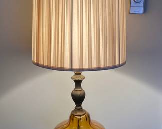 1970's Amber Table Lamp