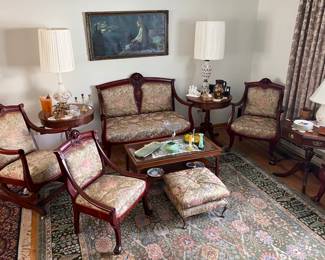 Professionally Reupholstered Victorian Parlor Set