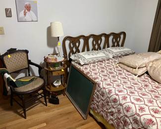 MCM Bed Headboard; Victorian Arm Chair & More