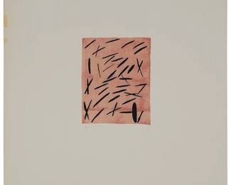 1227
Larry Poons
b. 1937
"Untitled" from "Ten from Leo Castelli," 1967
Screenprint in colors on cream wove paper
Edition: 152/200 (there were also 25 lettered A-Y)
Signed and numbered in pencil in the lower margin: L Poons; Tanglewood Press, Inc., New York, NY, pub., and with their blindstamp in the lower left margin corner
Image: 8.125" H x 6.25" W; Sheet: 24" H x 20" W
Estimate: $200 - $300