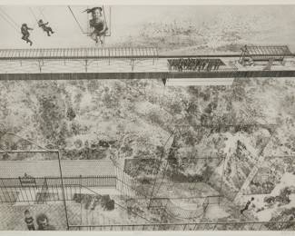 1239
Peter Milton
b. 1930
"Pastorale," 1969
Lift-ground etching and engraving on wove paper
Edition: 89/100
Signed, titled, dated, numbered, and inscribed "Second State: Free Fall" in pencil in the lower margin: Peter Milton 69
Plate 17.5" H x 23.5" W
Estimate: $400 - $600