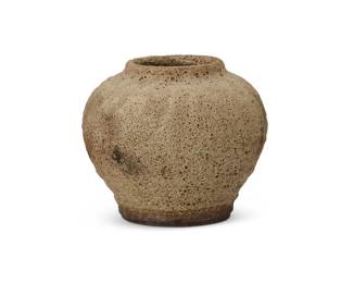 1454
20th century
A studio pottery vessel
Unmarked
The earthenware pot with a grey volcanic glaze
6.25" H x 7.5" Dia.
Estimate: $400 - $600