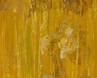 1150
John Bellamy
1943-2020
Women under an umbrella, 2004
Acrylic on Masonite
Signed and dated lower left: John Bellamy / '04
22.25" H x 15.5" W
Estimate: $400 - $600
