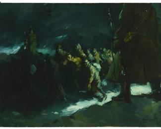 
1097
Sergei Bongart
1918-1985
Prisoners of war, 1954
Oil on canvas
Signed and dated lower right: Sergei Bongart / 1954
30" H x 40" W
Estimate: $600 - $800