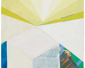 1272
Alexander Kroll
b. 1981
"Untitled," 2008
Acrylic on linen
Signed, titled, and dated, all verso: Alexander Kroll; also inscribed, verso: "Lizou & Charlie / Happy Birthday / So much Love! / Alex"
14" H x 11" W
Estimate: $300 - $500