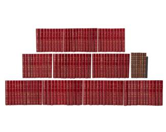 
1511
Late 20th century
A collection of leatherbound scripts by Stephen J. Cannell
Comprising many volumes of custom bound scripts written or produced by Stephen J. Cannell for film and television, most bound in quarter red leather with gilt-stamped spines, seven bound in full brown leather with gilt-stamped spines and cover border, some containing bound-in photographic stills from production set, 121 pieces
Red volumes: 11.125" H x 8.75" W x 1.25" D approximately; Brown volumes: 11.5" H x 9" W x 1" D
Estimate: $3,000 - $5,000