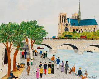 1188
Michel Hermel
b. 1934
"Notre-Dame de Paris"
Oil on canvas
Signed lower right: Michel Hermel
18" H x 24" W
Estimate: $500 - $700
