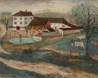 1034
Jean Raffy Le Persan
1920-2008
Landscape with farm
Oil on canvas
Signed lower left: Raffy Le Persan
15" H x 21.5" W
Estimate: $500 - $700