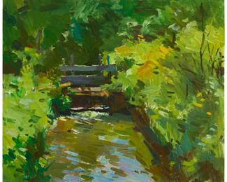 1092
Sergei Bongart
1918-1985
Canal landscape
Oil on Masonite
Unsigned
20" H x 24" W
Estimate: $500 - $700