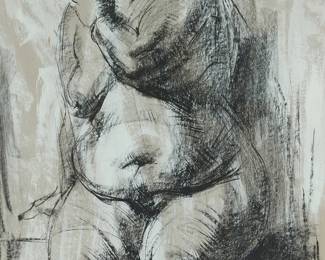 1073
Sergei Bongart
1918-1985
Nude figure
Gouache and charcoal on board
Signed lower right: Sergei Bongart
Sight: 39.5" H x 25.5" W
Estimate: $200 - $300
