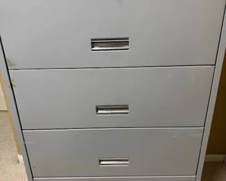 With key Metal 2 large drawer filing cabinet