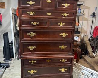 Maple wooden Ladies Dresser Queen Ann legs with brass pulls 