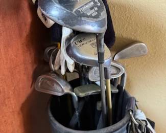 2 Golf Bags  and Golf Clubs etc