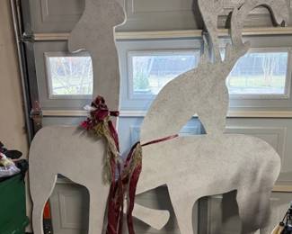 White Sparkle Christmas Yard Raindeers