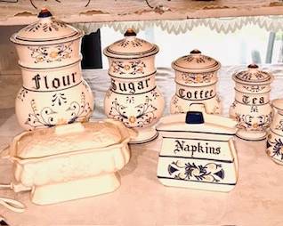 Old Country Dutch Ceramic Kitchen Canisters 