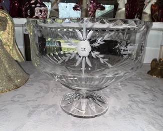 Antique  Gorham  cut  Crystal  supreme etched Bowl