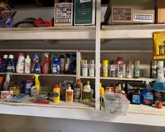 Chemicals, cleaners, car products