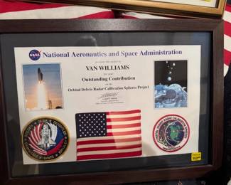 NASA MEMORIBILIA  SHUTTEL FLOWN FLAG