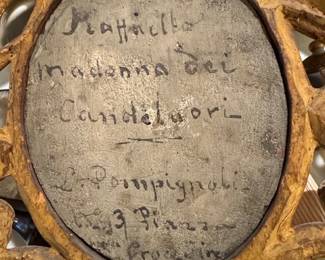  Back Madonna dei Canoteluori artist L. Pompignoli  painted  # 3 Piazz his resident          