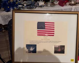 Another NASA MEMORIBILIA  SHUTTEL FLOWN FLAG