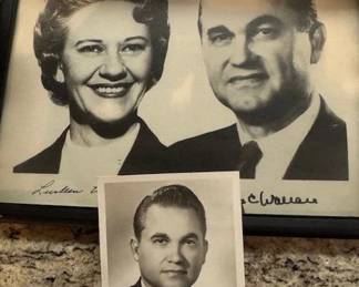Single Photo Signed by George C Wallace     and Campaign Photo of wife Lurleen and George Wallace