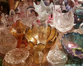 Baskets and carnival glass