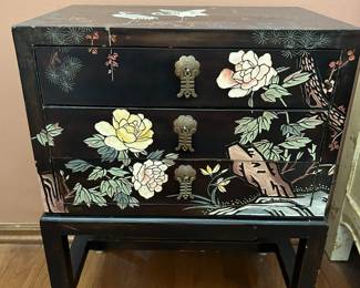 Black Lacquer Chest with Stand
