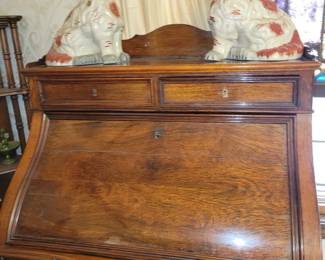 Drop down antique secretary