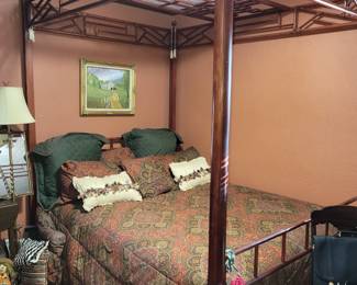 Oriental style canopy bed