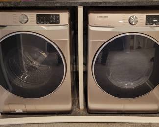 Samsung WF45R6300AC - 4.5 Cu. Ft. High Efficiency Stackable Smart Front Load Washer with Steam and Super Speed - MANUFACTURED 2019 Champagne Typically priced around $1,034 to $1,149 NEW......OUR PRICE $400
SAMSUNG ELECTRIC DRYER MODEL# DVE45R6300C SERIAL#0B095BBN100803Y Dryer - Champagne - 27 Inch Electric Dryer with 7.5 Cu. Ft. Capacity OUR PRICE $400