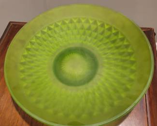 RARE! Vintage Satin Mist Lime by Indiana Glass Diamond Point Vintage Glass - List online for $45........OUR PRICE $20