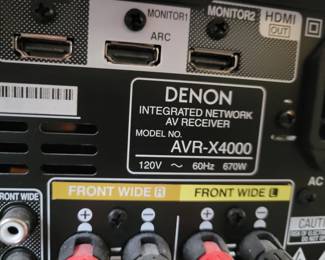 DENON MODEL AVR-X4000 OUR PRICE $100.....Sells on ebay for $200 on up... including shipping