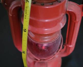 $15 VTG Red Winged RED GLASS Wheel Lamp Kerosene Oil Lantern