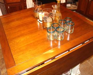 Top of portable kitchen island.