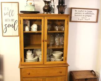 China cabinet.  33 1/4" w x 16" d x 66" h.