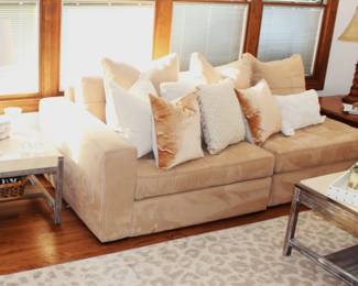 BUY IT NOW! $1,400. Jonathan Louis Noah, Four Piece Sectional, Urban Suede Buckskin sectional sofa.  Mix and match sections.   45" d x 94" w x 29" h.   