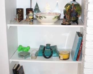 Lots of decorative objects and books.