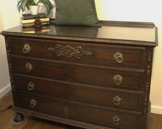 BUY IT NOW! $195.00 Antique oak glass top chest of drawers.  20 3/4" d x 48" w x 35" h.