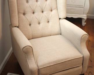 Linen colored recliner.