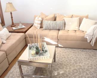 BUY IT NOW! $1,400. Jonathan Louis Noah, Four Piece Sectional, Urban Suede Buckskin sectional sofa.  Mix and match sections.   45" d x 94" w x 29" h.   