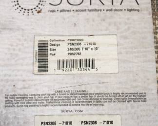 Information for previously pictured Surya area rug.  
7'10" x 10'