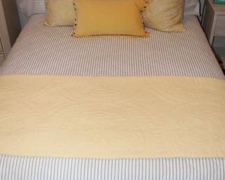 BUY IT NOW!  $175.00  Full size charcoal colored fabric headboard, mattress and box spring set.  