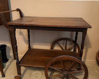 Lot (22) Oak Tea Cart 31”w 17d 29h 