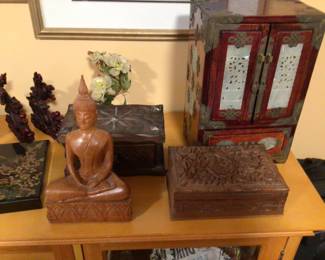 Japanese, Chinese, and other Asian boxes, statues, etc.
